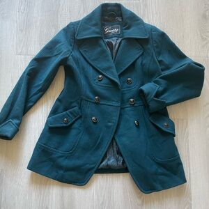 Guess Peacock Blue Peacoat • L